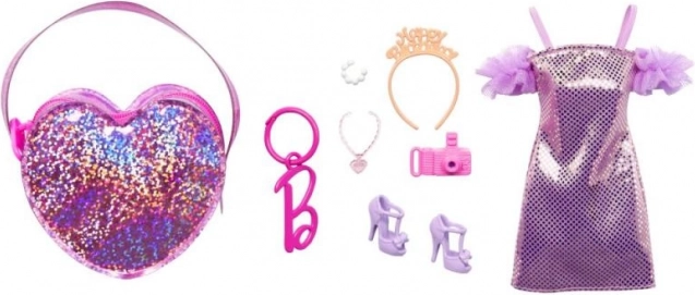 Barbie Premium modesæt med stribet kjole
