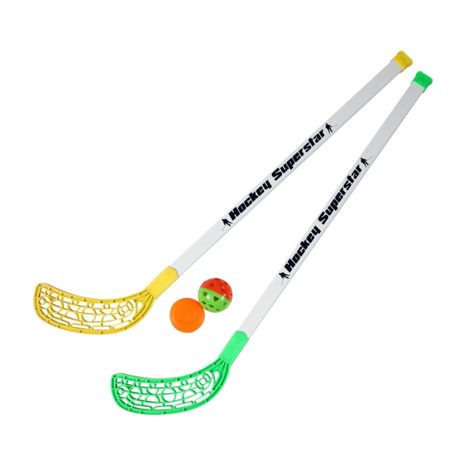 Floorball-stave med bold og puck 80 cm