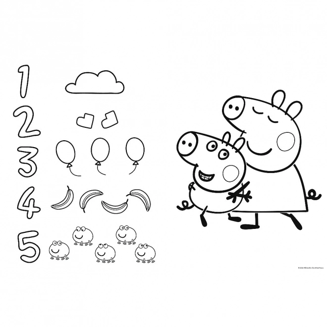 Puslespil 3i1 KÆMPE dobbeltsidet 15 brikker Grisling Peppa/Peppa Gris 60x40cm i kasse 40x27x6cm 24m+