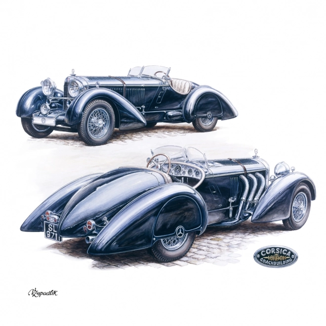 NOTIQUE Notes kalender Classic Cars – Václav Zapadlík, 2025, 30 x 30 cm