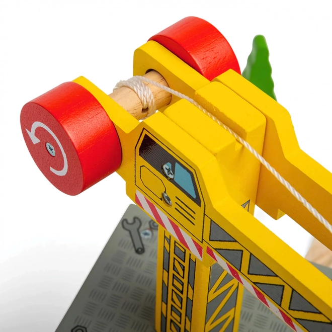 Bigjigs Rail Stor kran Gul