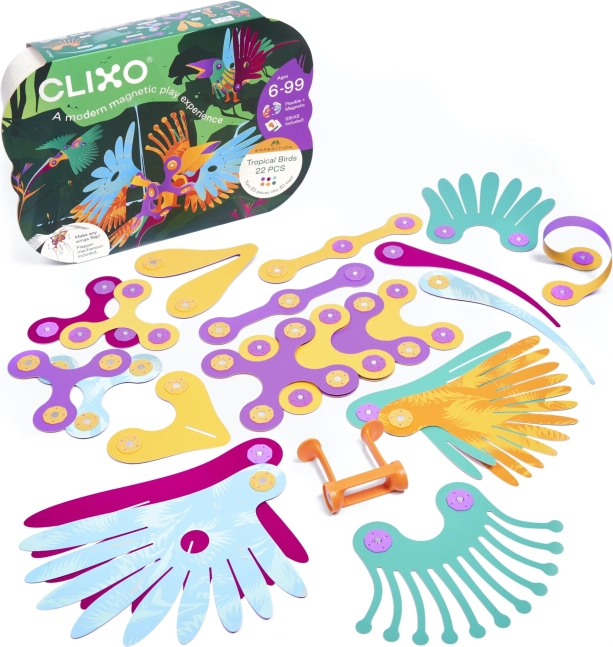 Clixo Tropical Birds magnetisk byggesæt 22 stk