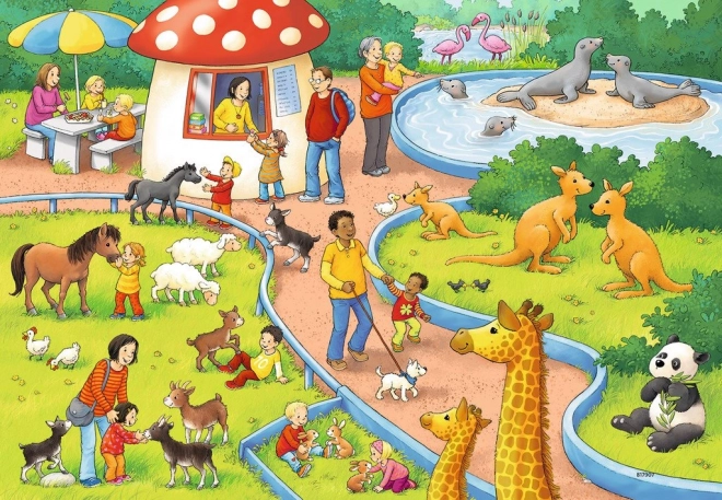 Puslespil Dyr i Zoo 2x24