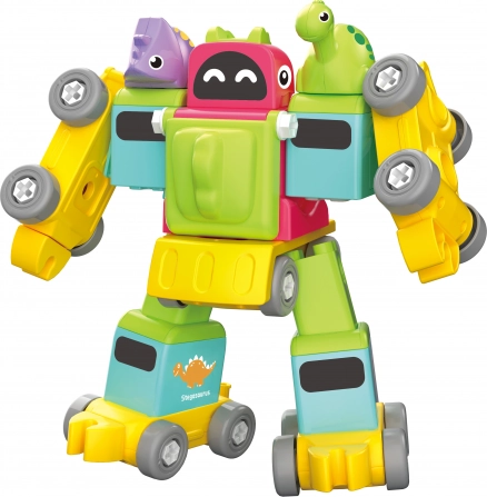 Robotdinosaur og tog – skruesamlesæt