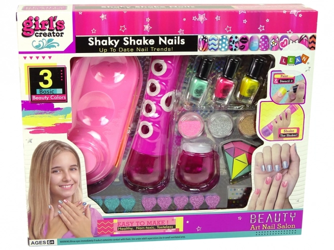 Neglemalingssæt Nail Glitter Dispenser Neglelak Klistermærker