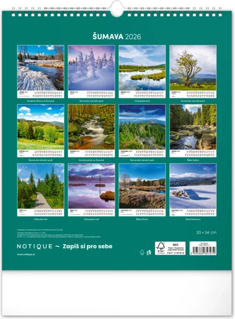 Vægkalender Šumava 2026
