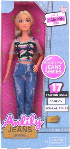 Dukken Lili i jeans 30 cm