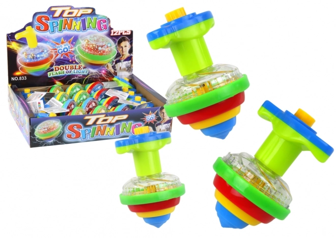 Farvet lys roterende disk Spinning Top