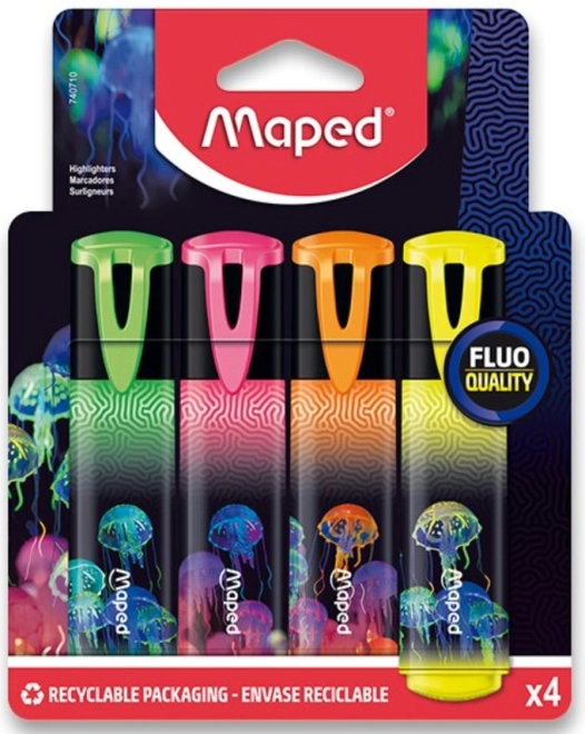 Maped Deepsea Paradise overstregningstuscher, sæt med 4 stk.