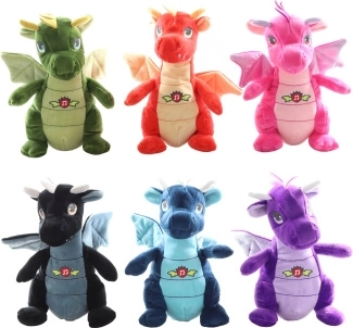 Plysbamse-drage med lyd 20 cm