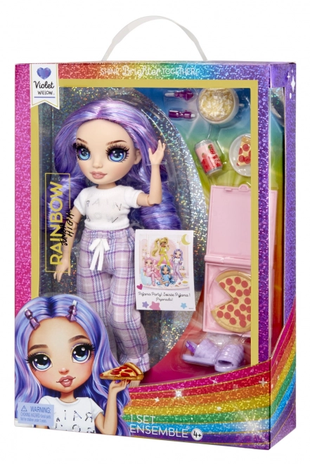 Rainbow High Junior Fashion dukke i pyjamas - Violet Willow