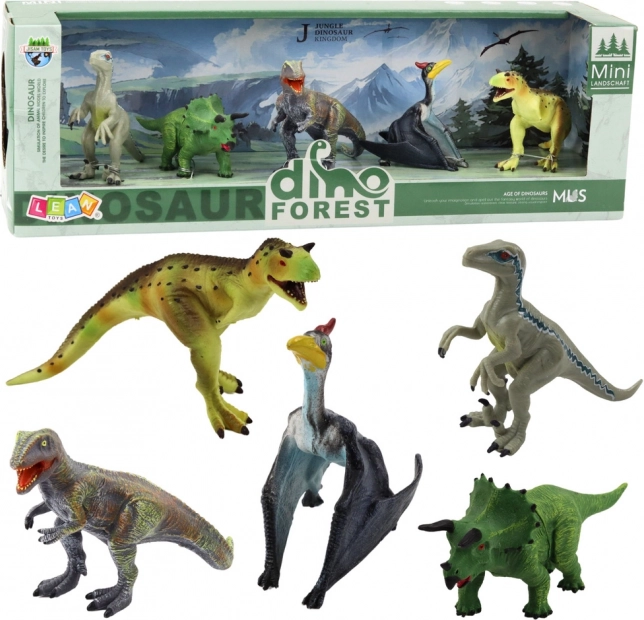 Sæt med realistiske dinosaurfigurer Skov 5 stk
