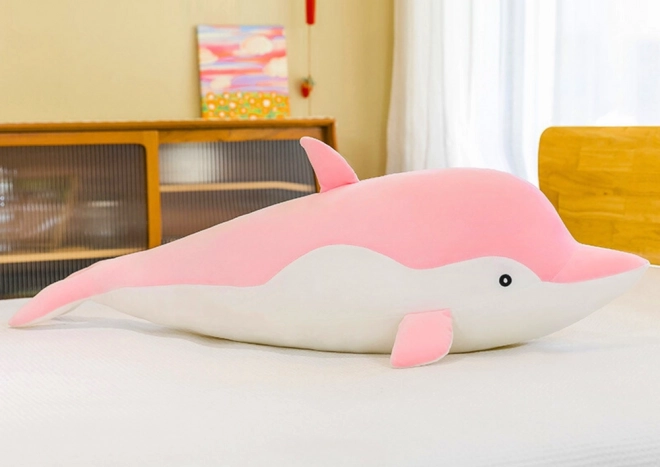 Plys maskot lyserød delfin 70 cm