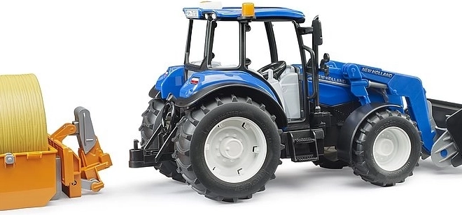 Bruder Traktor New Holland T5.120 med frontlæsser og lad