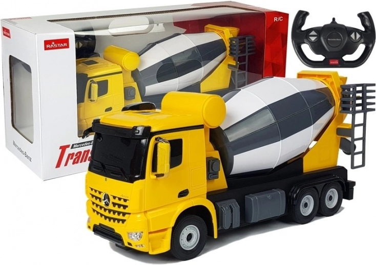 Fjernstyret betonblander Mercedes-Benz Arocs Rastar 1:14 gul