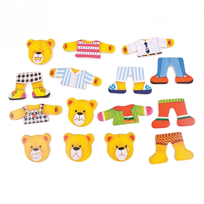 Bigjigs Toys Påklædningspuslespil Bjørnefamilie