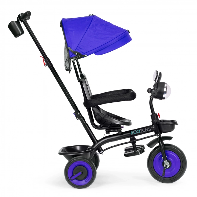 3i1 børnetrehjulet cykel med drejeligt sæde, baldakin, blå, ECOTOYS