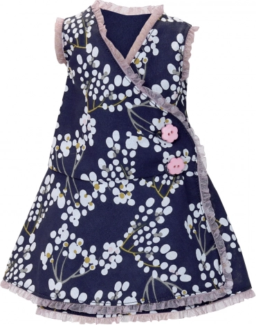 Blomstret kjole med slå-om-look