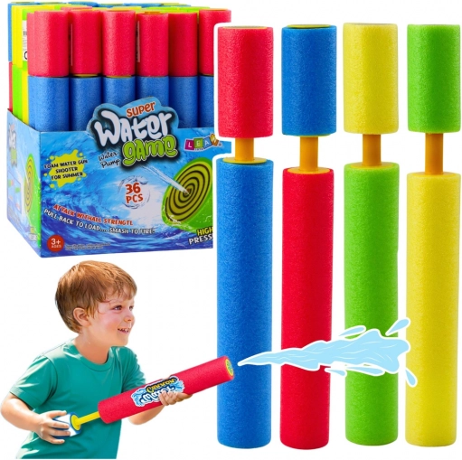 Farverig skum vandpistol med pumpe 30 cm