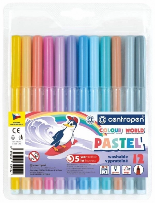CENTROPEN Fixy 12 farver Pastel