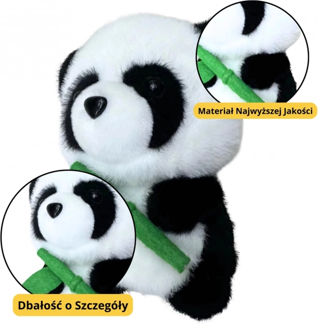 Plys-panda med bambus 18 cm