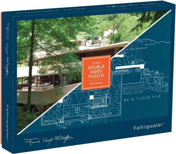 GALISON Dobbelt­sidet puslespil Frank Lloyd Wright Fallingwater 500 brikker