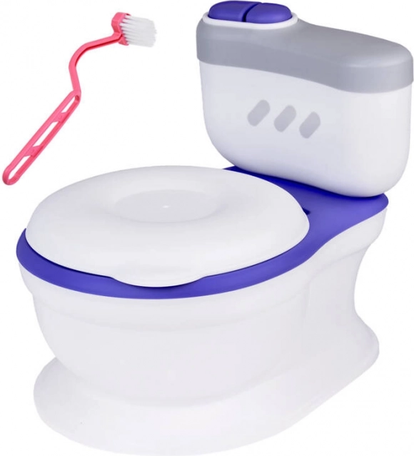 Interaktiv potte – børnetoilet med dispenser til vådservietter og skyllelyd – Modrá