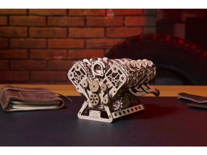 Ugears 3D træpuslespil motor V8