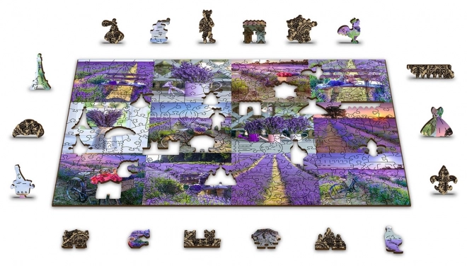Træpuslespil Lavendel Frankrig 2-i-1