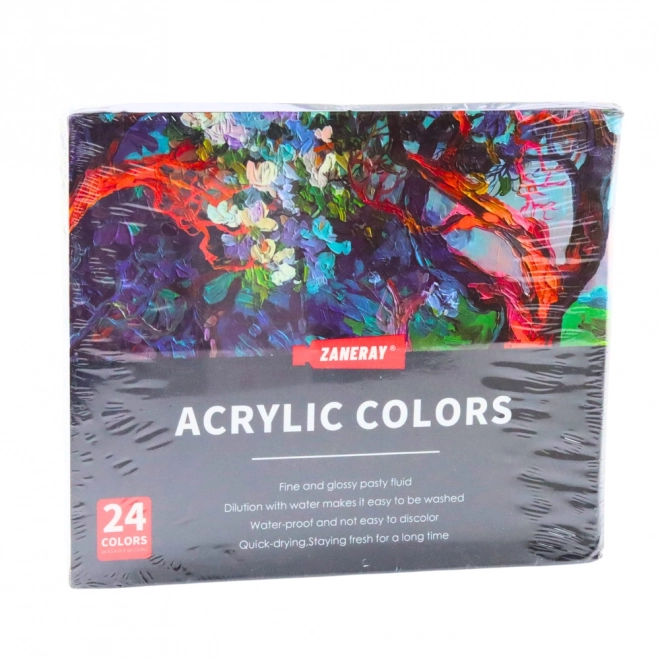 Sæt med akrylfarver til kunst 24×12 ml i tuber – rigt pigmenterede