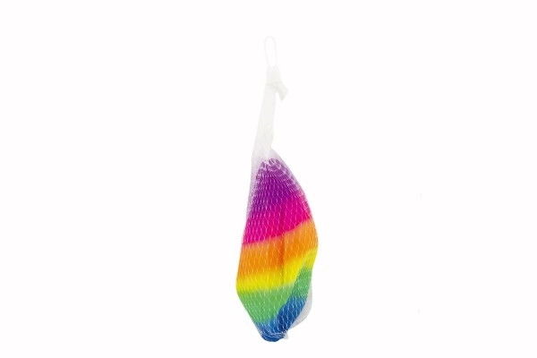 Regnbuefarvet gummibold uoppustet 23cm i net