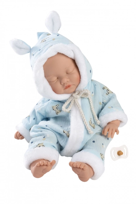 Llorens 63301 LILLE BABY - sovende realistisk dukke baby med blødt stofkrop - 32 cm
