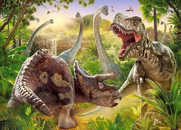 Puslespil 180 brikker Dinosaur Battle