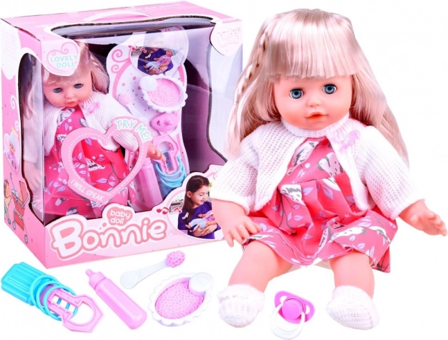 Interaktiv babydukke med tilbehør – Rosa