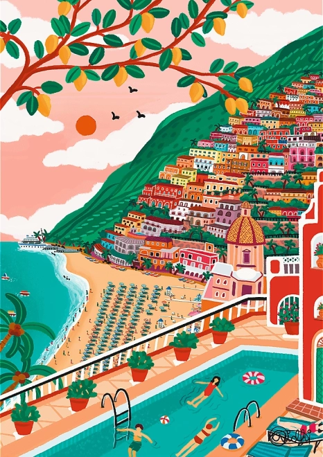 Puzzle Trefl Premium Plus Italien Positano 1000 brikker