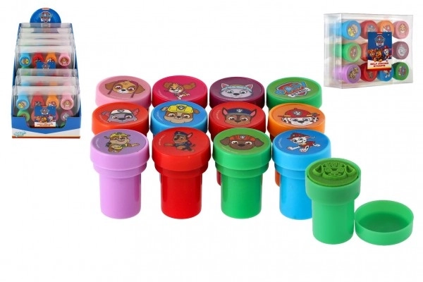 Selvfarvende frimærker 12 stk plast Paw Patrol i blister 12x9cm 10 stk i kassen