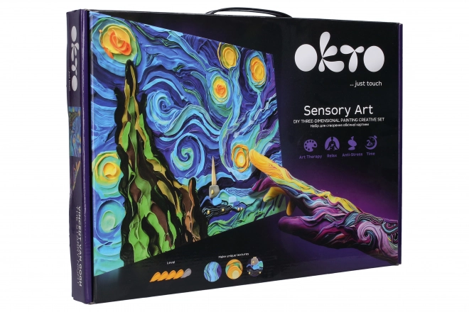 OKTO SENSOTY ART kunstsæt ”Stjernenat” 30x40 cm
