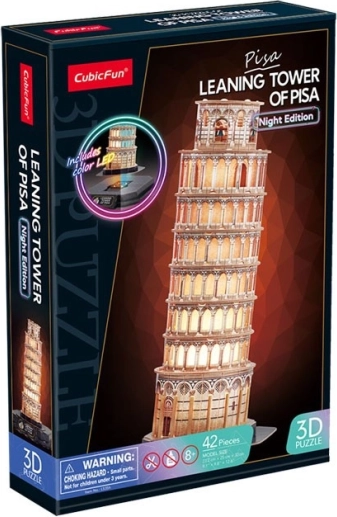 3D-puslespil LED Natudgave: Det Skæve Tårn i Pisa