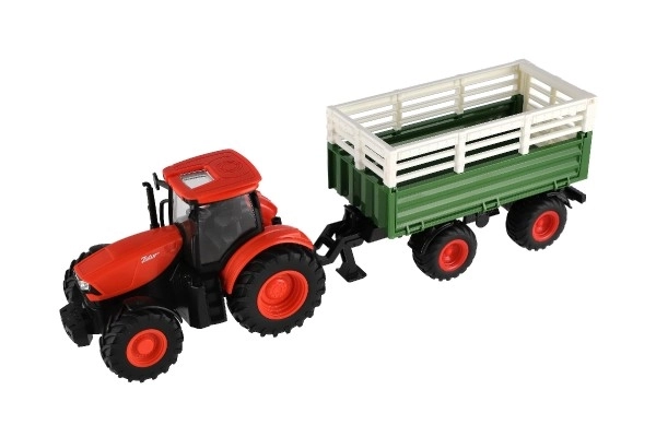 Traktor Zetor RC med trailer plast 42cm 2,4GHz genopladelig pakke + batterier med lyd i kassen