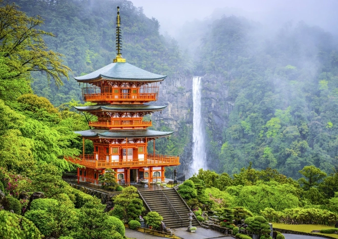 Puslespil Pagode Seiganto-ji Japan 1000 brikker