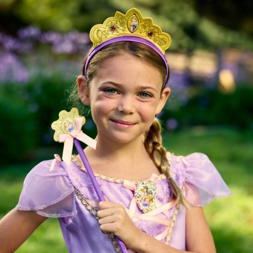 Rapunzel sæt med tryllestav og krone til små prinsesser