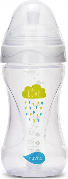 Flaske 250 ml, transparent hvid