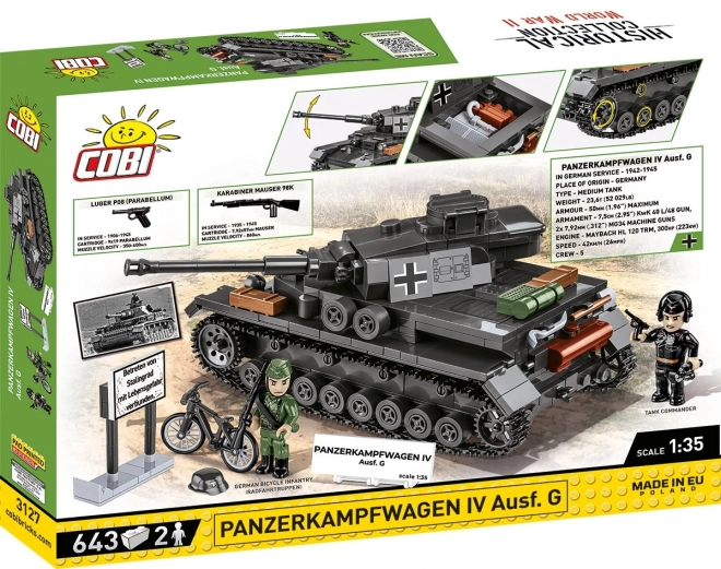 COBI 3127 Anden Verdenskrig Tysk tank Panzerkampfwagen IV Ausf. G 1:35