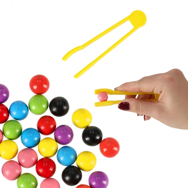 Uddannelsespuslespil - farverige montessori kugler