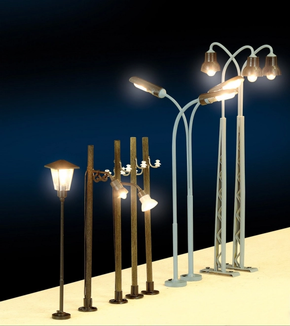Piko træbaseret søjle-LED-lampe til modeljernbaner, enkeltlyskilde