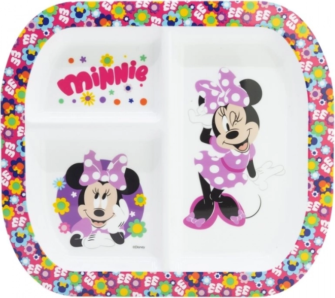 Rektangulær børnetallerken med Minnie-motiv