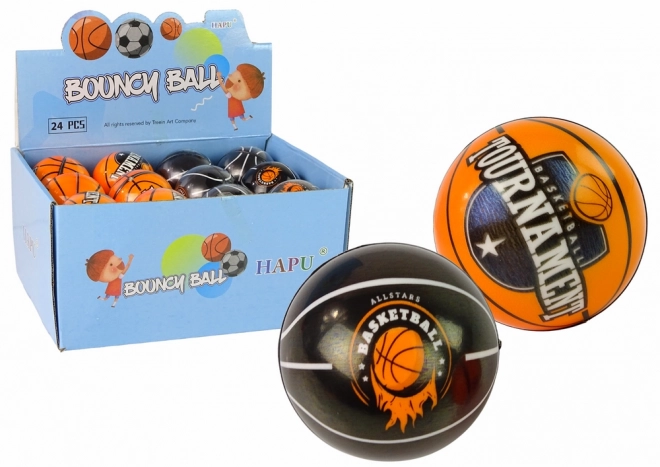 Blød bold til børn sort-orange 7 cm