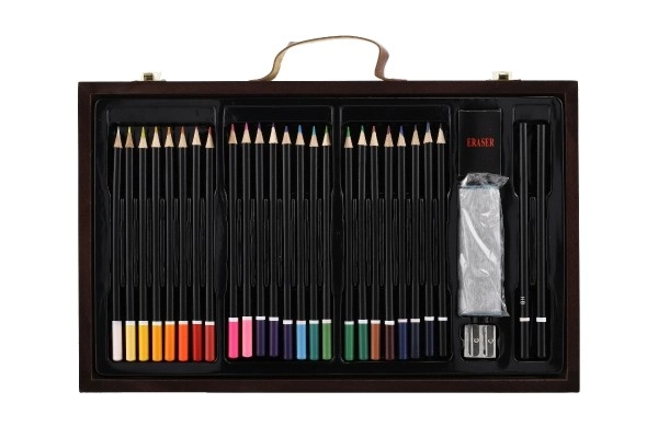 Malersæt Art box i træ-kuffert - 79 dele