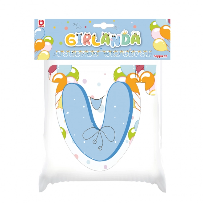 Papirgirlande Alt det bedste blå