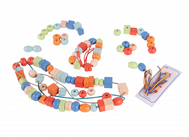 Klassiskes Verden Træperler til Snor - 96 stk